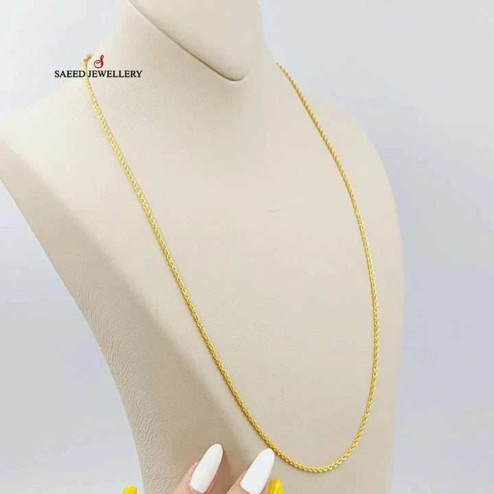 21K Gold 2mm Rope Chain 60cm by Saeed Jewelry - Image 2