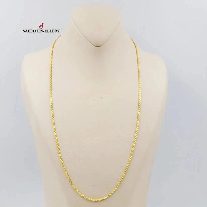 (2mm) Rope Chain 60cm Made Of 21K Yellow Gold by Saeed Jewelry-29093