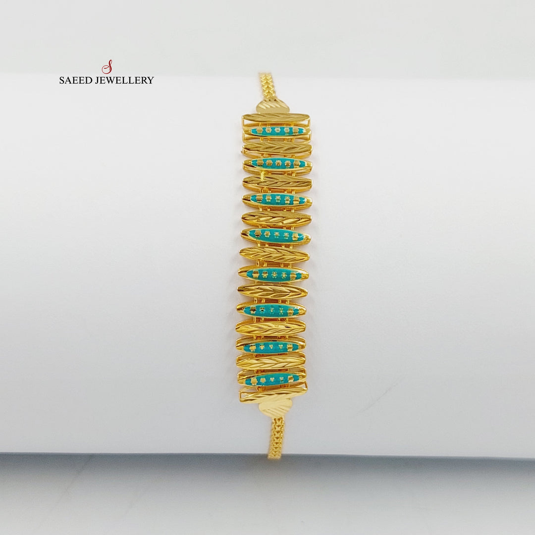 21K اسوارة اجنحة مينا-مجوهرات الشيخ سعيد-Saeed Jewelry 