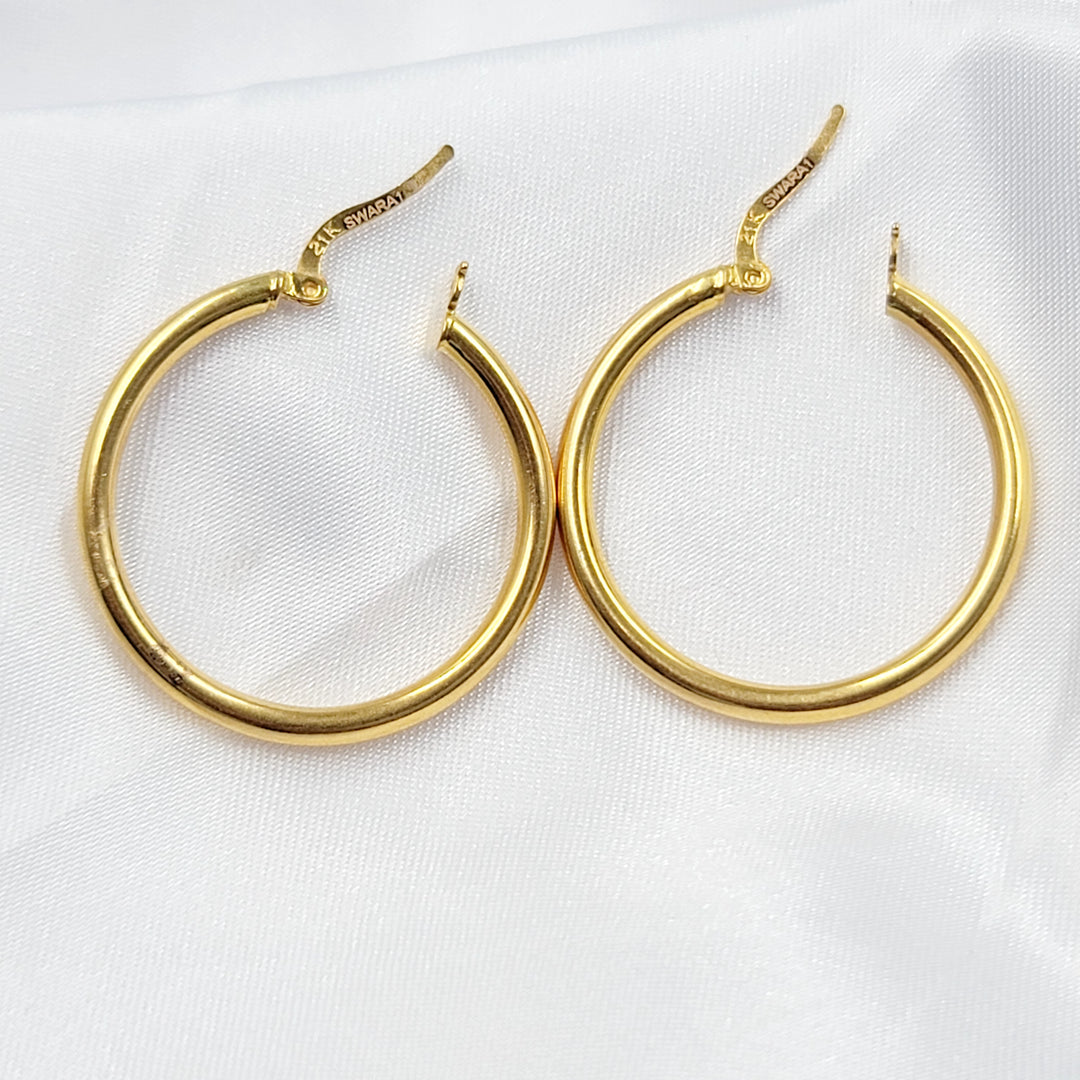 Hoop Earrings Made of 21K Gold by Saeed Jewelry 