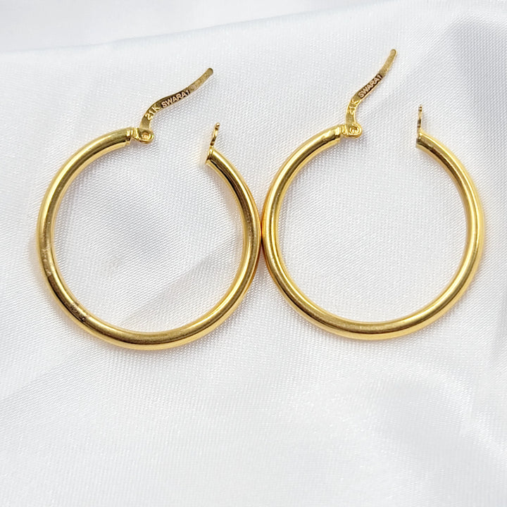 Hoop Earrings Made of 21K Gold by Saeed Jewelry 