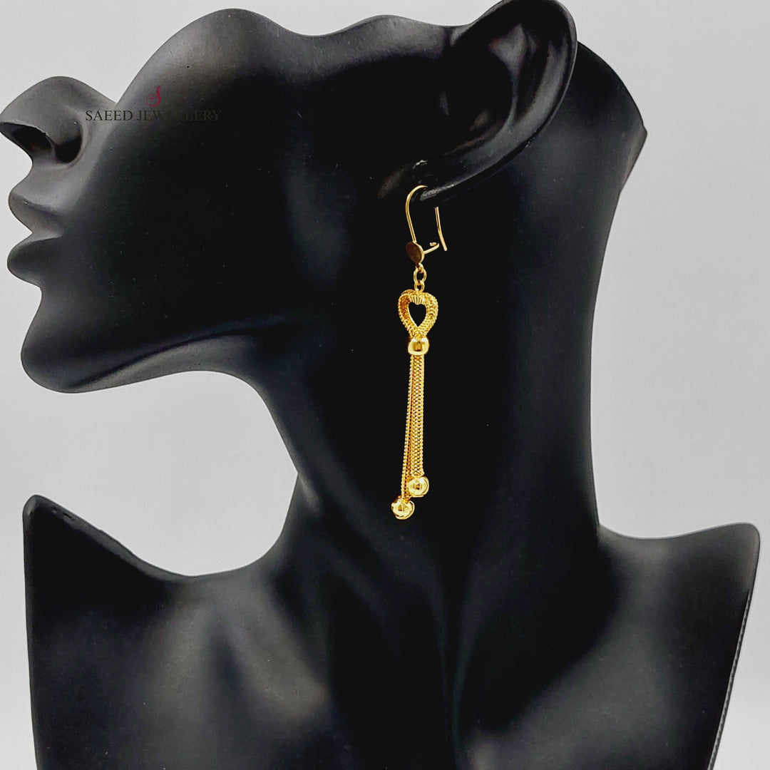 21K Gold Deluxe Fancy Earrings by Saeed Jewelry - Image 2