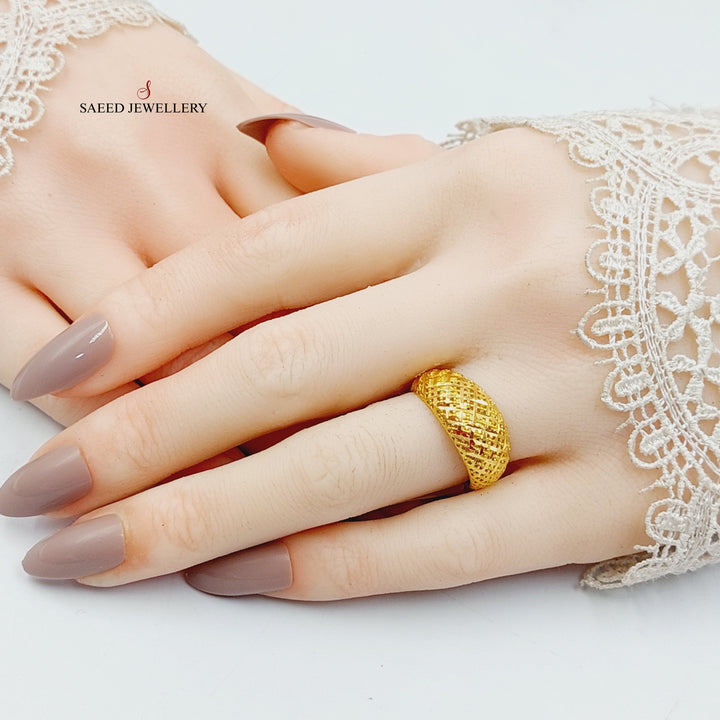 21K Gold Engraved Ring by Saeed Jewelry - Image 5