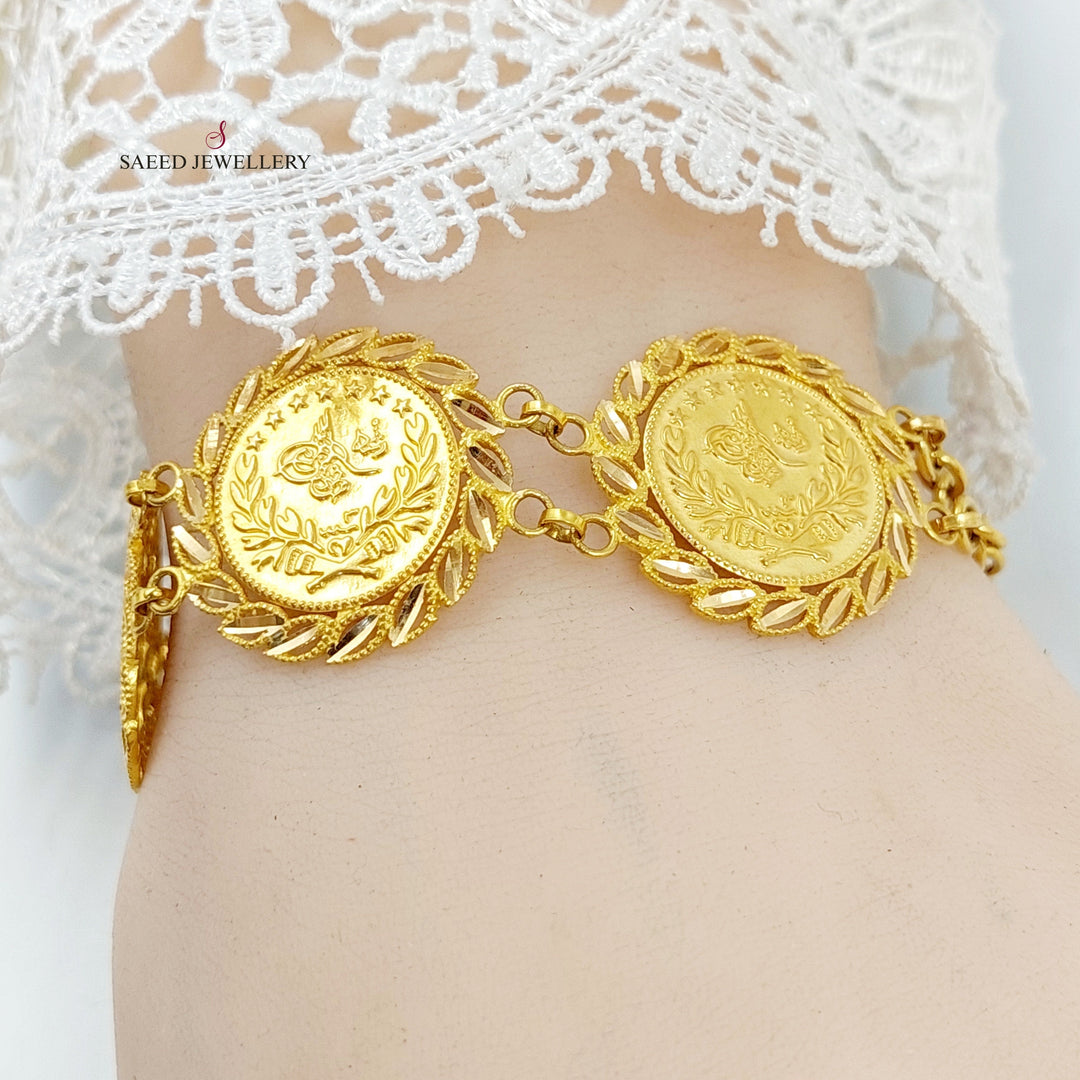 21K Gold Rashadi Leaf Bracelet by Saeed Jewelry - Image 5