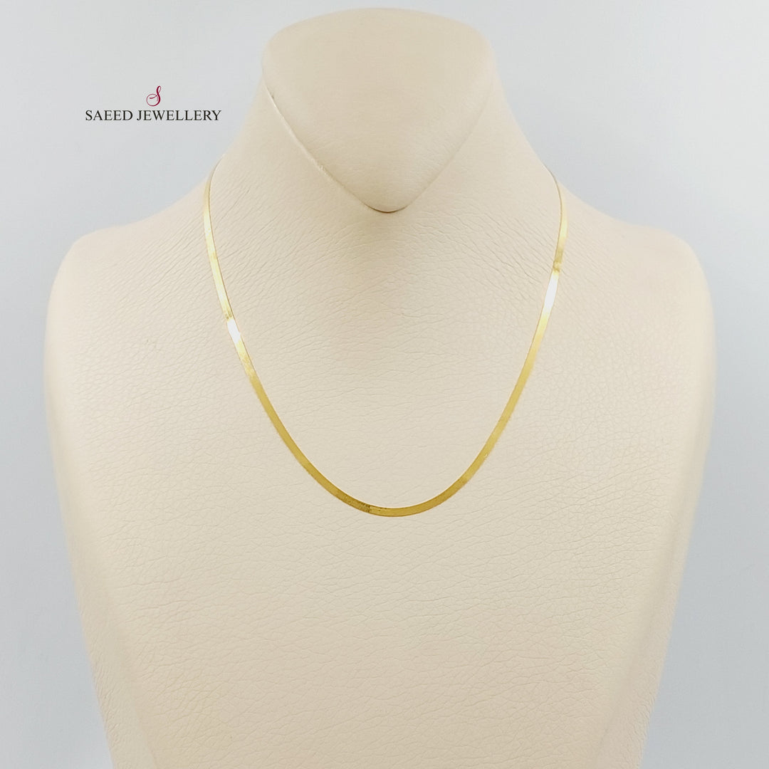 21K سنسال مبسط 2mm-مجوهرات الشيخ سعيد-Saeed Jewelry 