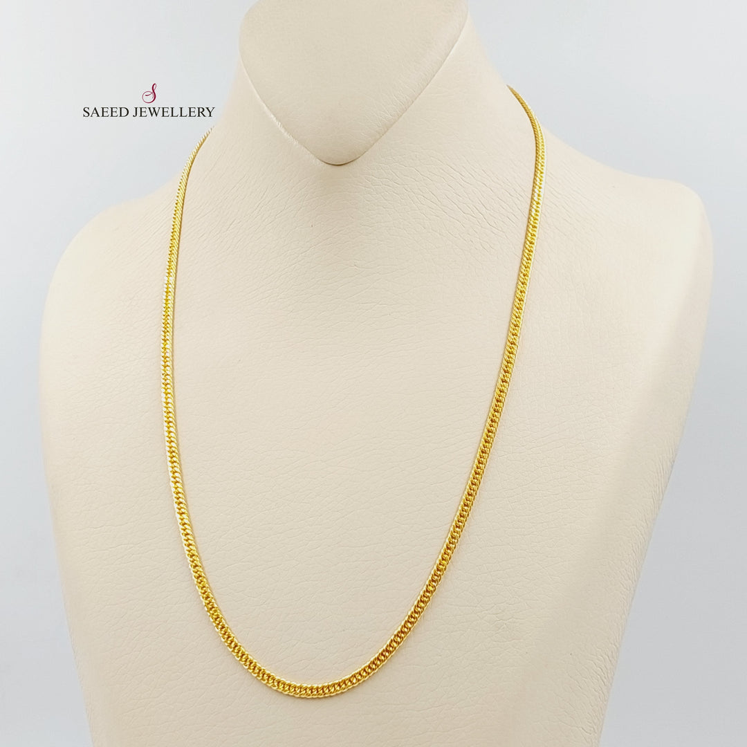 21K Gold 3.5mm Cable Link Chain 50cm by Saeed Jewelry - Image 4