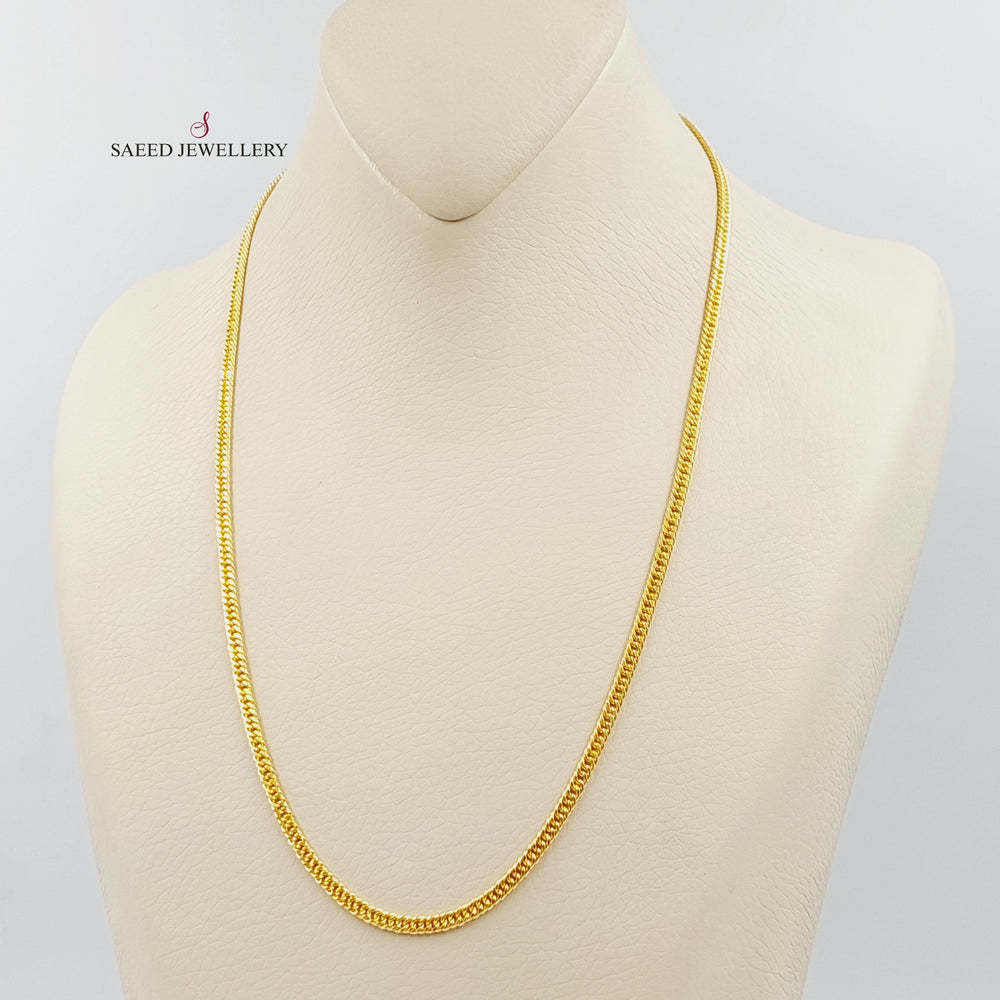 (3.5mm) Cable Link Chain 50cm Made Of 21K Yellow Gold by Saeed Jewelry-30180