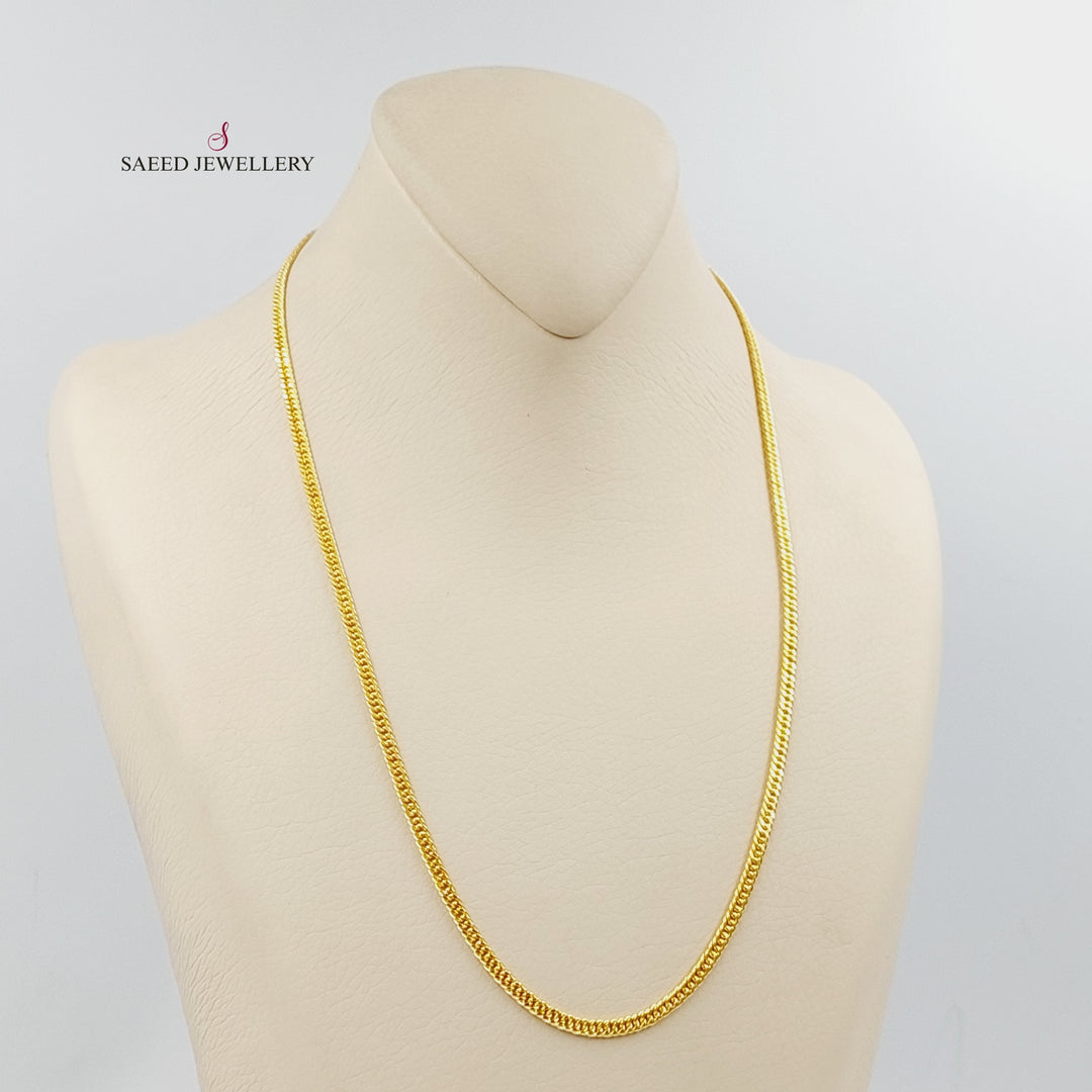 21K Gold 3.5mm Cable Link Chain 50cm by Saeed Jewelry - Image 5