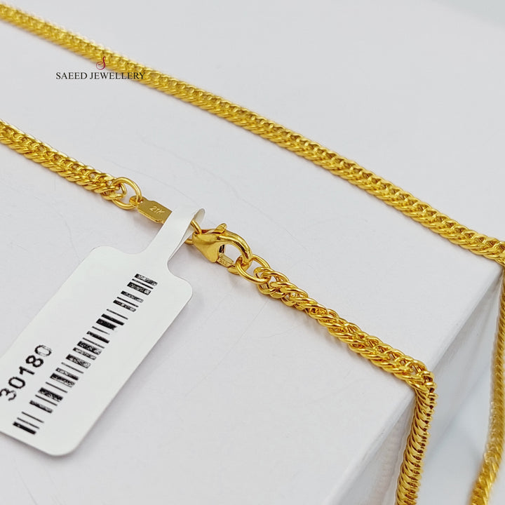 (3.5mm) Cable Link Chain 50cm Made Of 21K Yellow Gold by Saeed Jewelry-30180