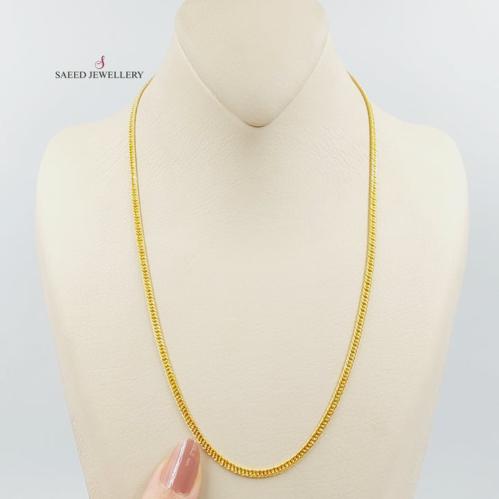 (3.5mm) Cable Link Chain 50cm Made Of 21K Yellow Gold by Saeed Jewelry-30180