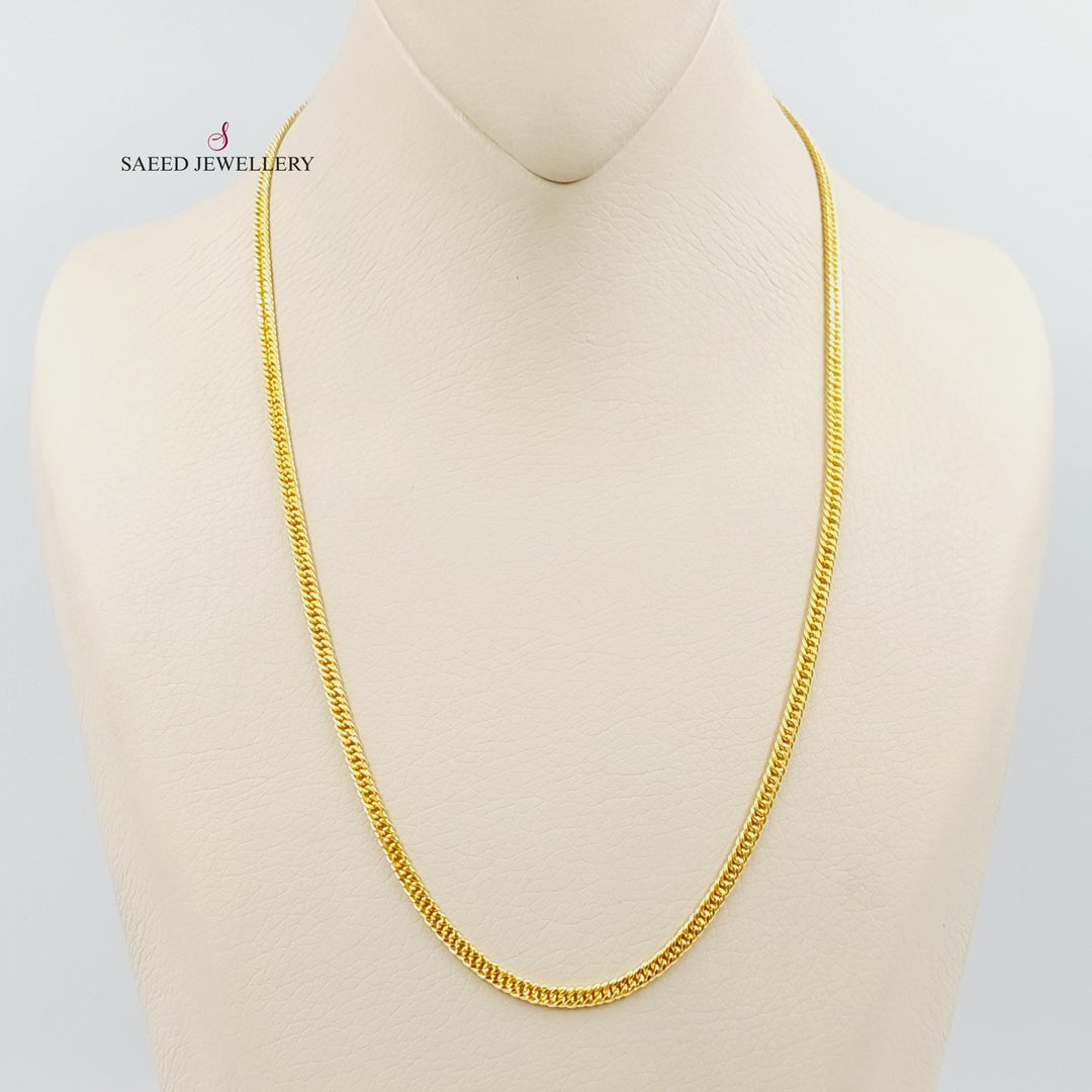 21K Gold 3.5mm Cable Link Chain 50cm by Saeed Jewelry - Image 1