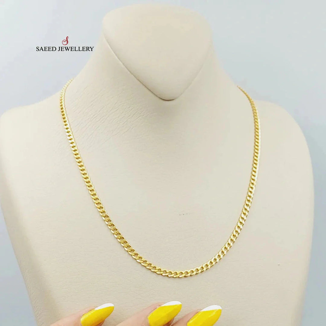 21K Gold 4.5mm Curb Chain by Saeed Jewelry - Image 4