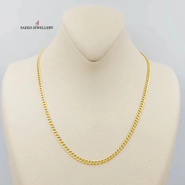 (3.5mm) Curb Chain 50cm Made Of 21K Yellow Gold by Saeed Jewelry-28561