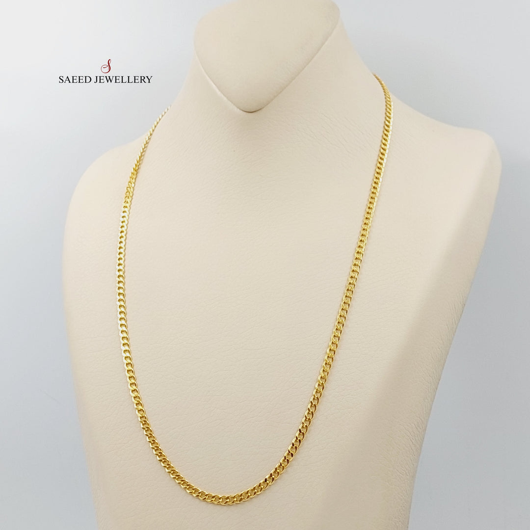 21K Gold 3.5mm Figaro Chain 55cm by Saeed Jewelry - Image 6