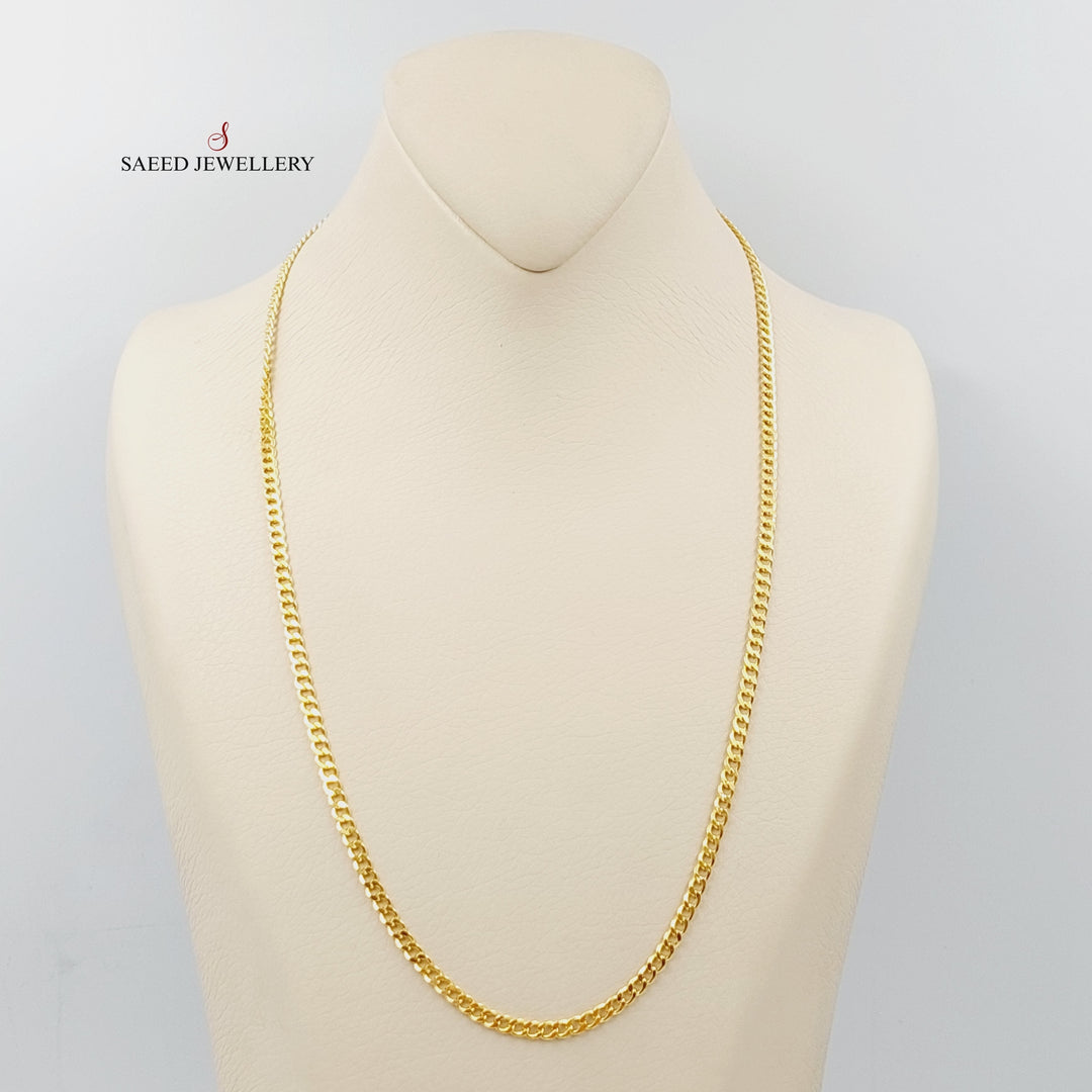 21K Gold 3.5mm Figaro Chain 55cm by Saeed Jewelry - Image 1