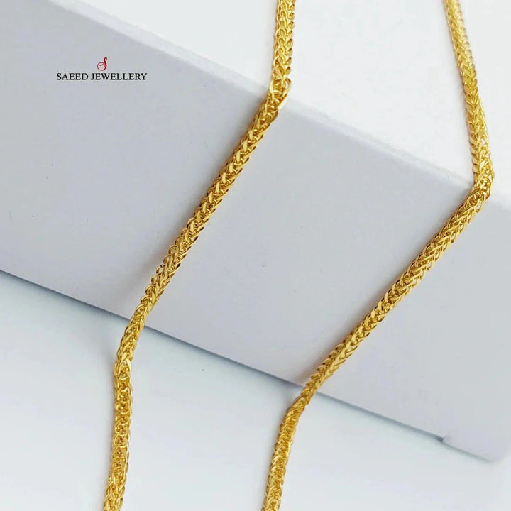 21K Gold 3.5mm Franco Chain 45cm by Saeed Jewelry - Image 3