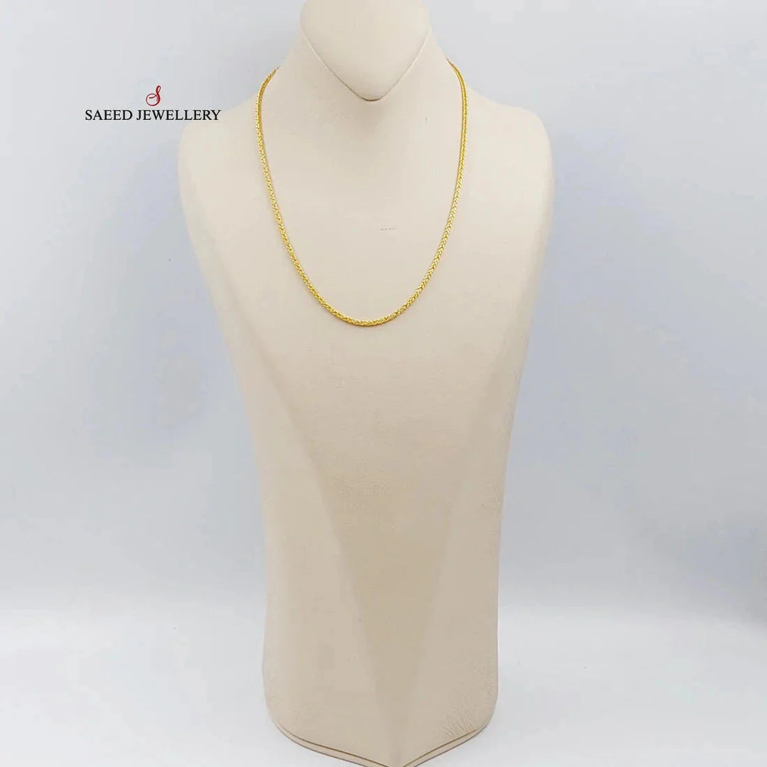 21K Gold 3.5mm Franco Chain 45cm by Saeed Jewelry - Image 5