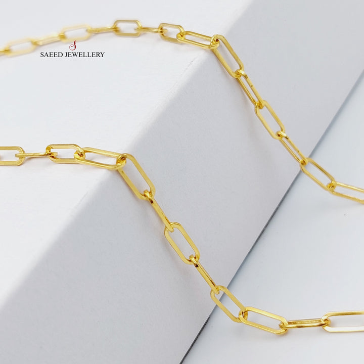 21K Gold 3.5mm Paperclip Chain 40cm by Saeed Jewelry - Image 1