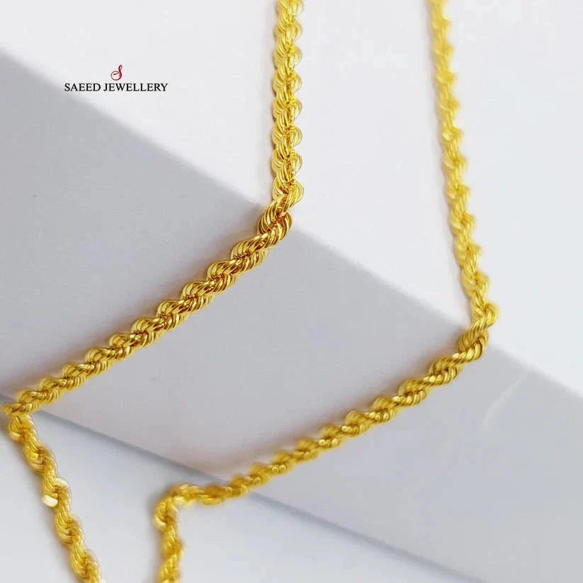 (3.5mm) Rope Chain 45cm Made Of 21K Yellow Gold by Saeed Jewelry-29092