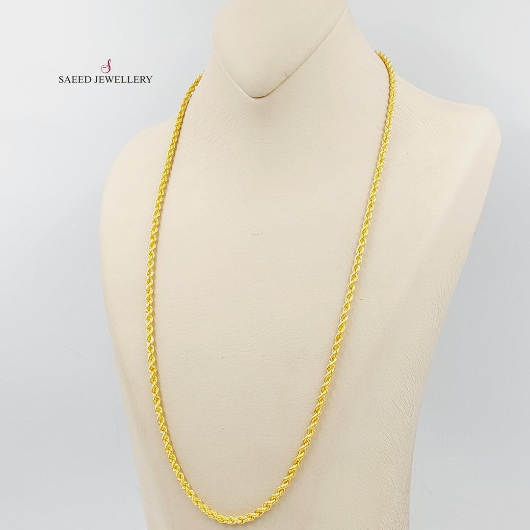 (3.5mm) Rope Chain Made Of 21K Yellow Gold by Saeed Jewelry-29474