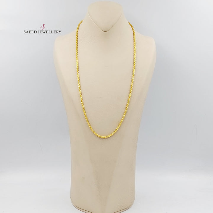 (3.5mm) Rope Chain Made Of 21K Yellow Gold by Saeed Jewelry-29474