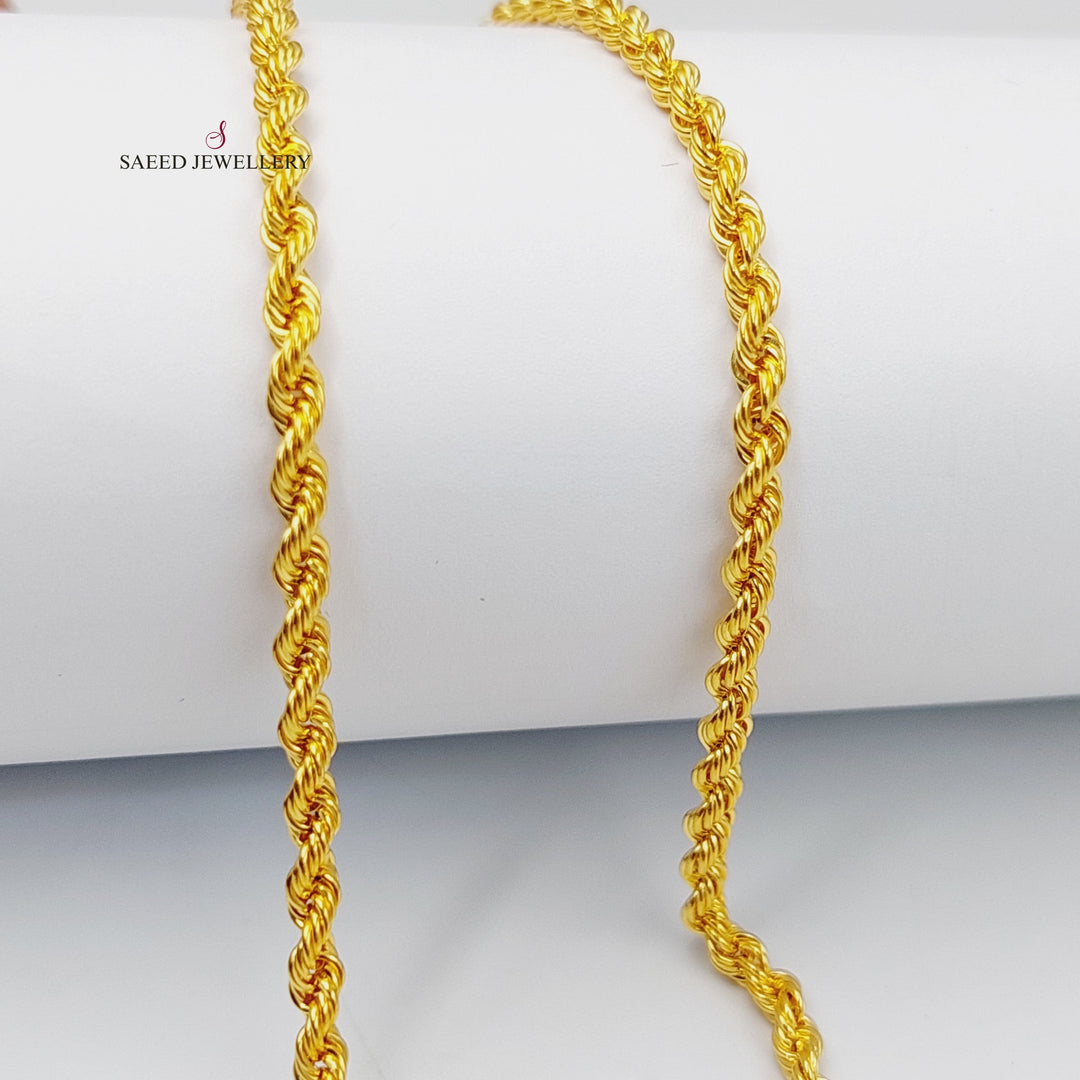 (3.5mm) Rope Chain Made Of 21K Yellow Gold by Saeed Jewelry-29474