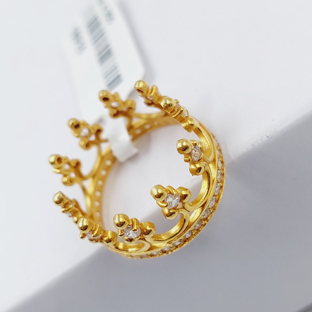 21K Gold Crown Wedding Ring by Saeed Jewelry - Image 13