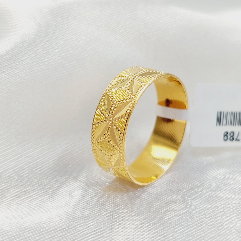 21K Gold Thin CNC Wedding Ring by Saeed Jewelry - Image 2