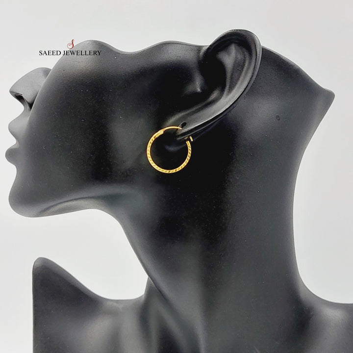 21K Gold Hoop Earrings by Saeed Jewelry - Image 3