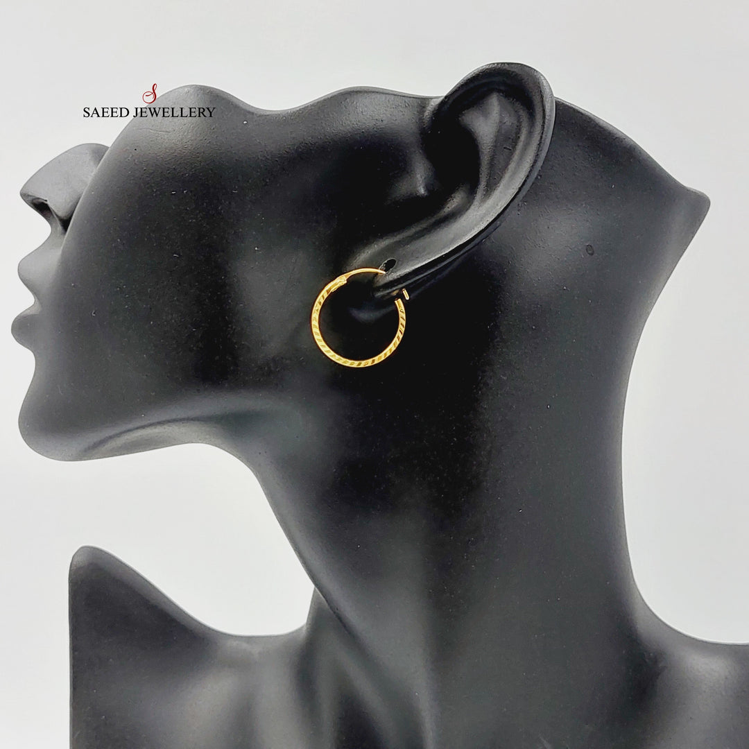 21K Gold Hoop Earrings by Saeed Jewelry - Image 3