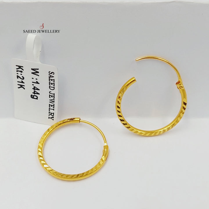 21K Gold Hoop Earrings by Saeed Jewelry - Image 2