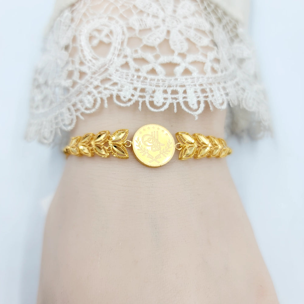 Rashadi Spike Bracelet Made of 21K Gold by Saeed Jewelry 