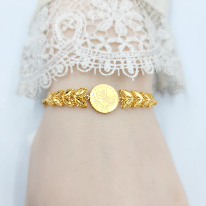 Rashadi Spike Bracelet Made of 21K Gold by Saeed Jewelry 