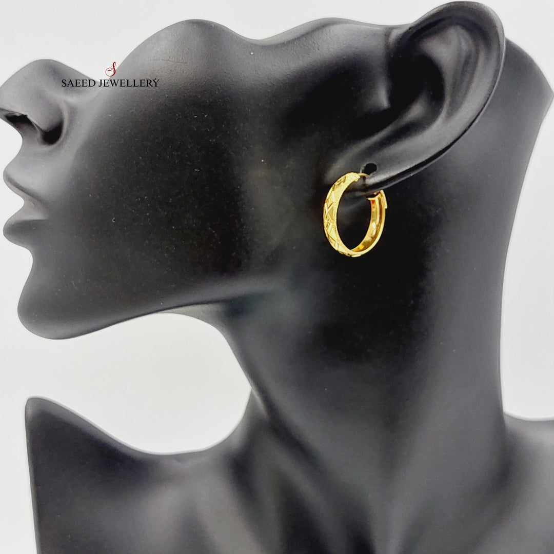 21K Gold Hoop Earrings by Saeed Jewelry - Image 5