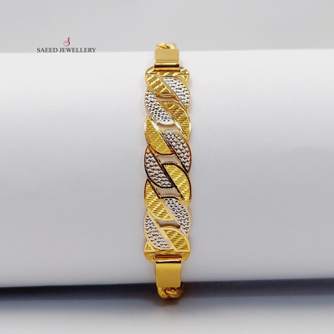 21K Gold Enameled Bar Bracelet by Saeed Jewelry - Image 1