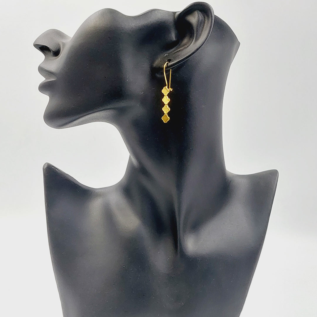 21K Gold Deluxe Shankle Earrings by Saeed Jewelry - Image 4