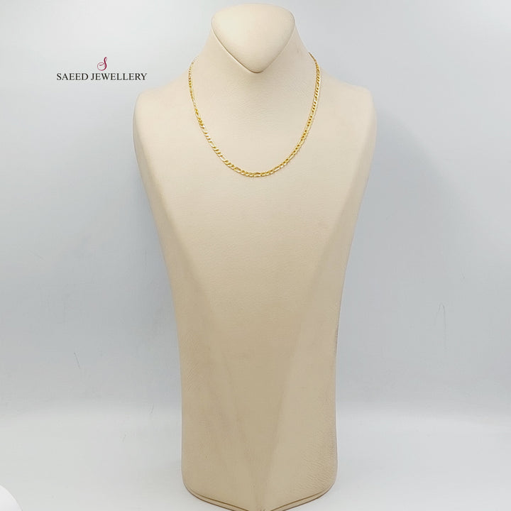 21K Gold 3mm Figaro Chain by Saeed Jewelry - Image 5