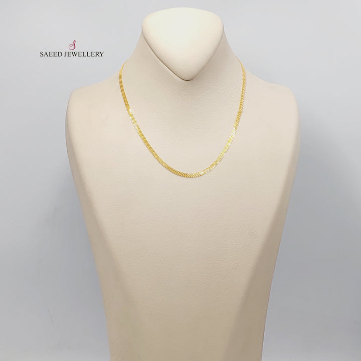 (3mm) Flat Chain 40cm | 15.7" Made of 21K Yellow Gold by Saeed Jewelry-30951