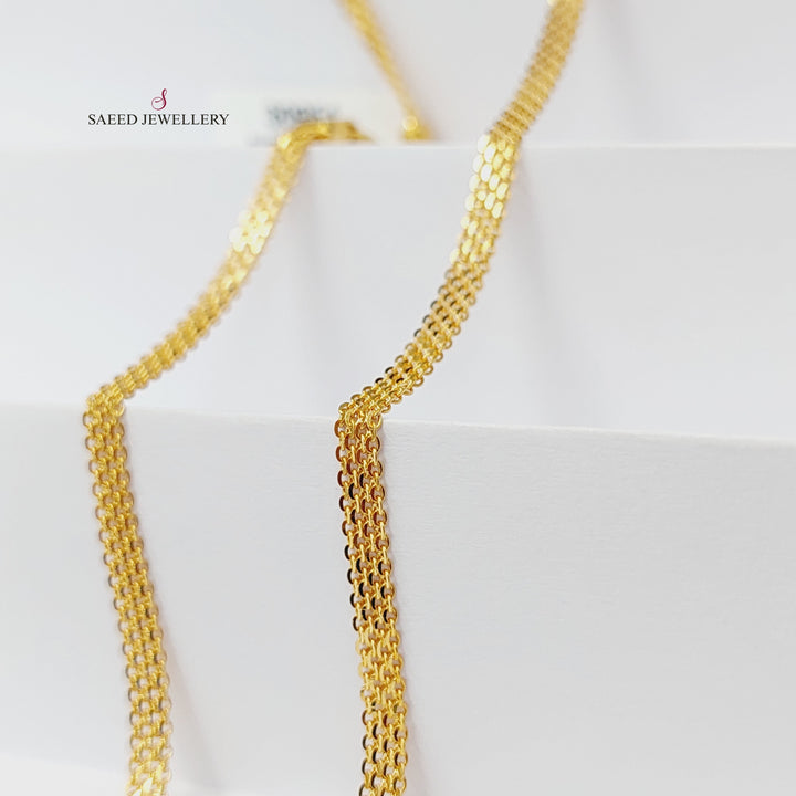 (3mm) Flat Chain 40cm | 15.7" Made of 21K Yellow Gold by Saeed Jewelry-30951