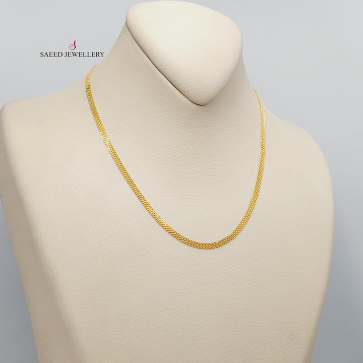 (3mm) Flat Chain 40cm | 15.7" Made of 21K Yellow Gold by Saeed Jewelry-30951