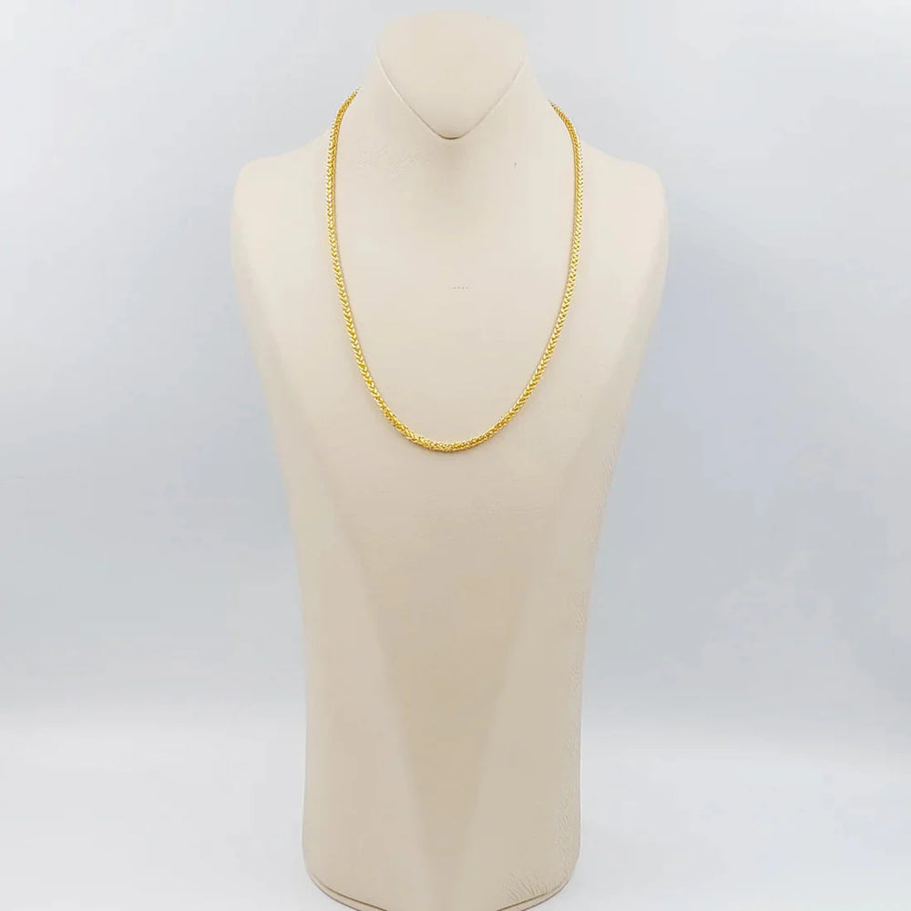 21K Gold 3mm Franco Chain 50cm by Saeed Jewelry - Image 2