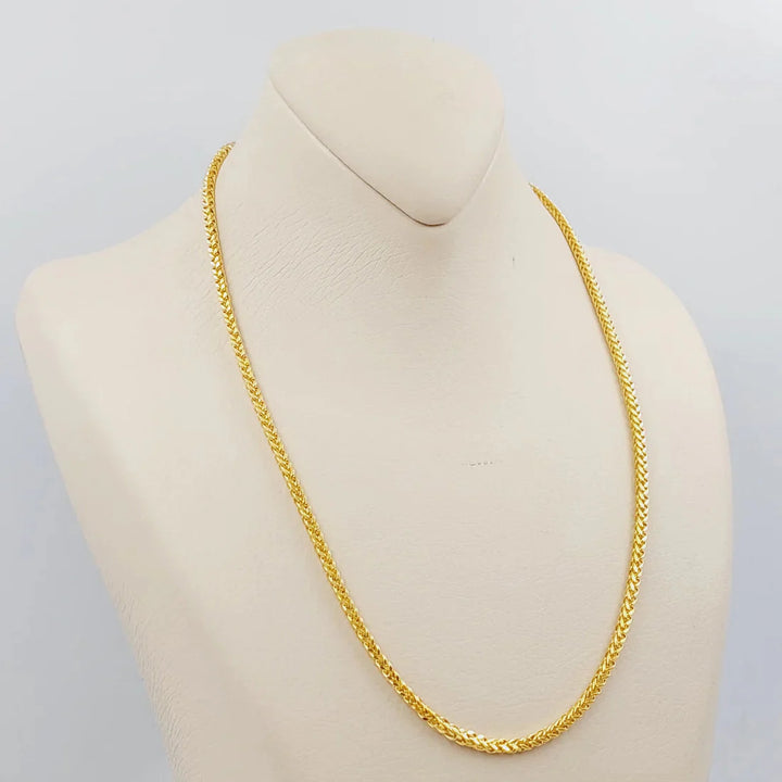 21K Gold 3mm Franco Chain 50cm by Saeed Jewelry - Image 1