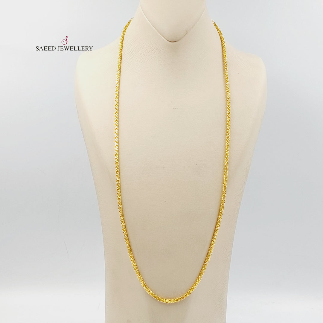 (3mm) Franco Chain 70cm Made Of 21K Yellow Gold by Saeed Jewelry-29981