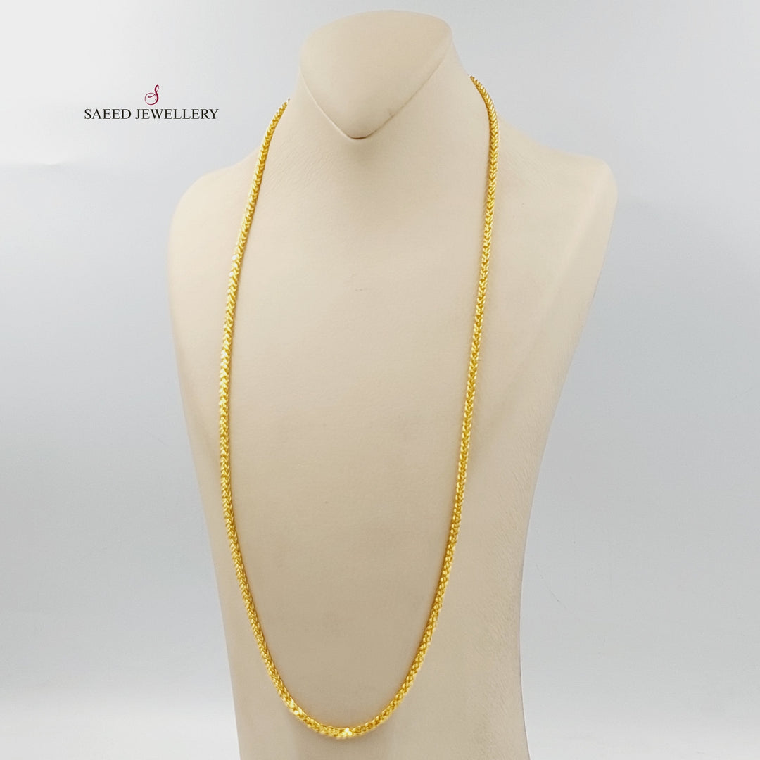 (3mm) Franco Chain 70cm Made Of 21K Yellow Gold by Saeed Jewelry-29981