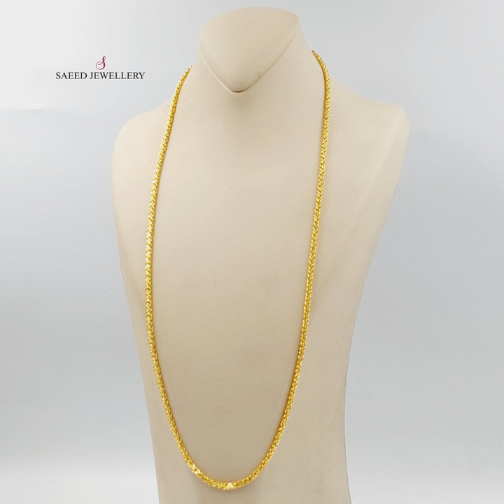 (3mm) Franco Chain 70cm Made Of 21K Yellow Gold by Saeed Jewelry-29981