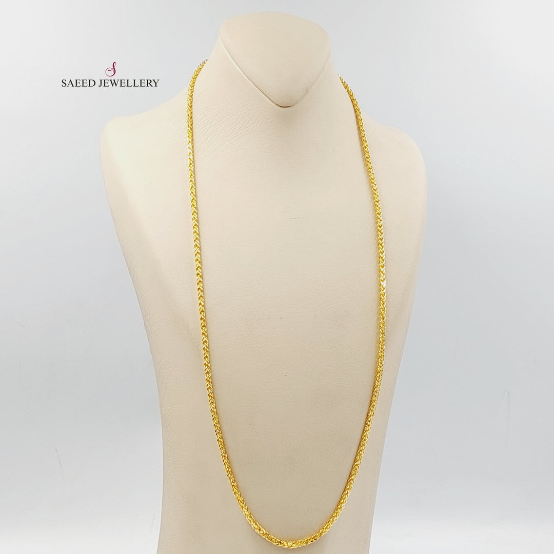 (3mm) Franco Chain 70cm Made Of 21K Yellow Gold by Saeed Jewelry-29981
