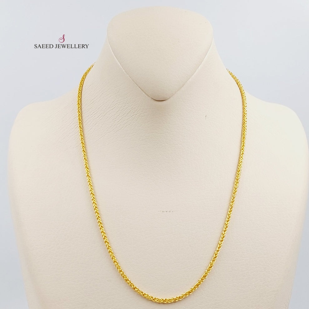 21K Gold 3mm Franco Chain by Saeed Jewelry - Image 3