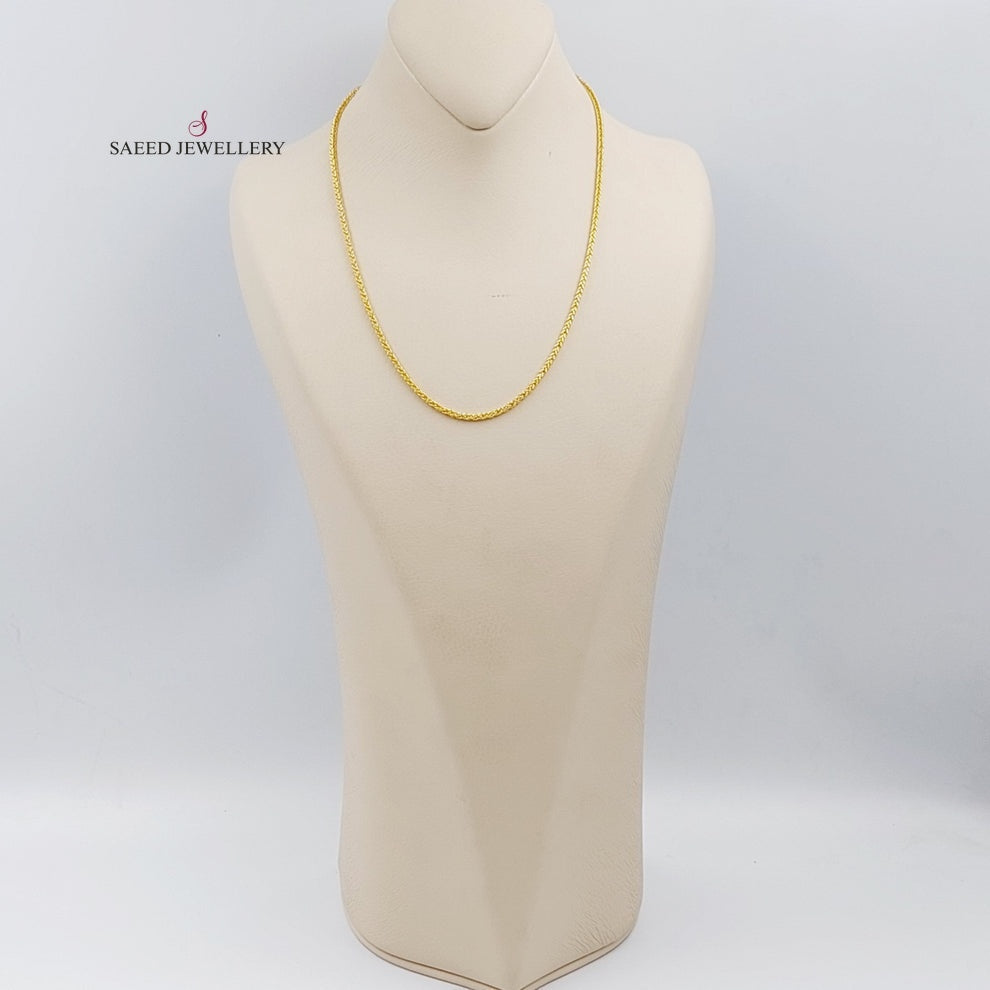 21K Gold 3mm Franco Chain by Saeed Jewelry - Image 4