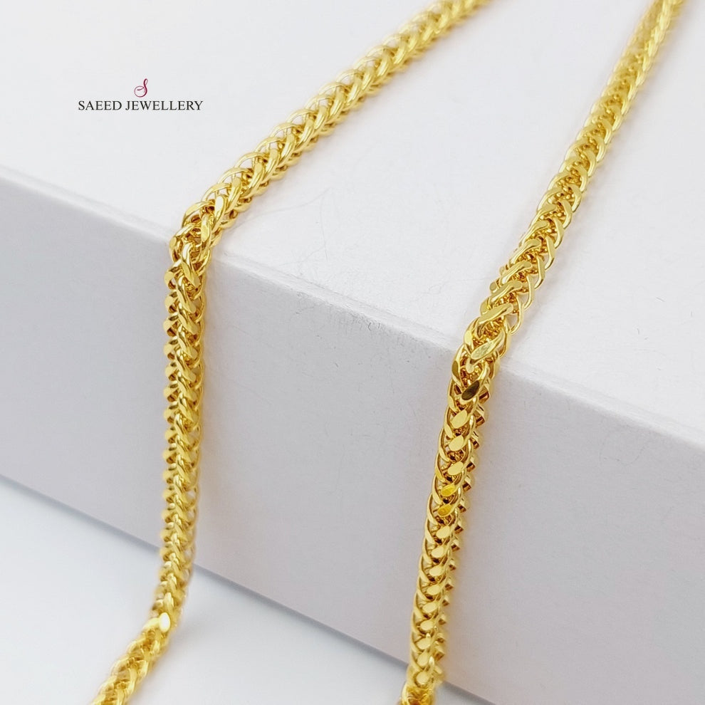 21K Gold 3mm Franco Chain by Saeed Jewelry - Image 1