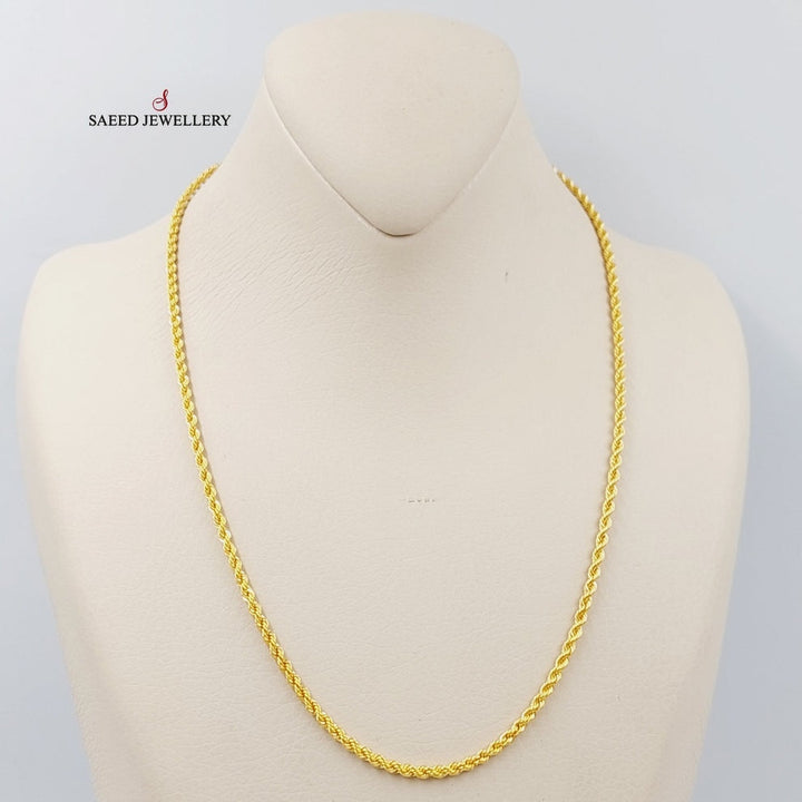 (3mm) Rope Chain Made Of 21K Yellow Gold by Saeed Jewelry-28663